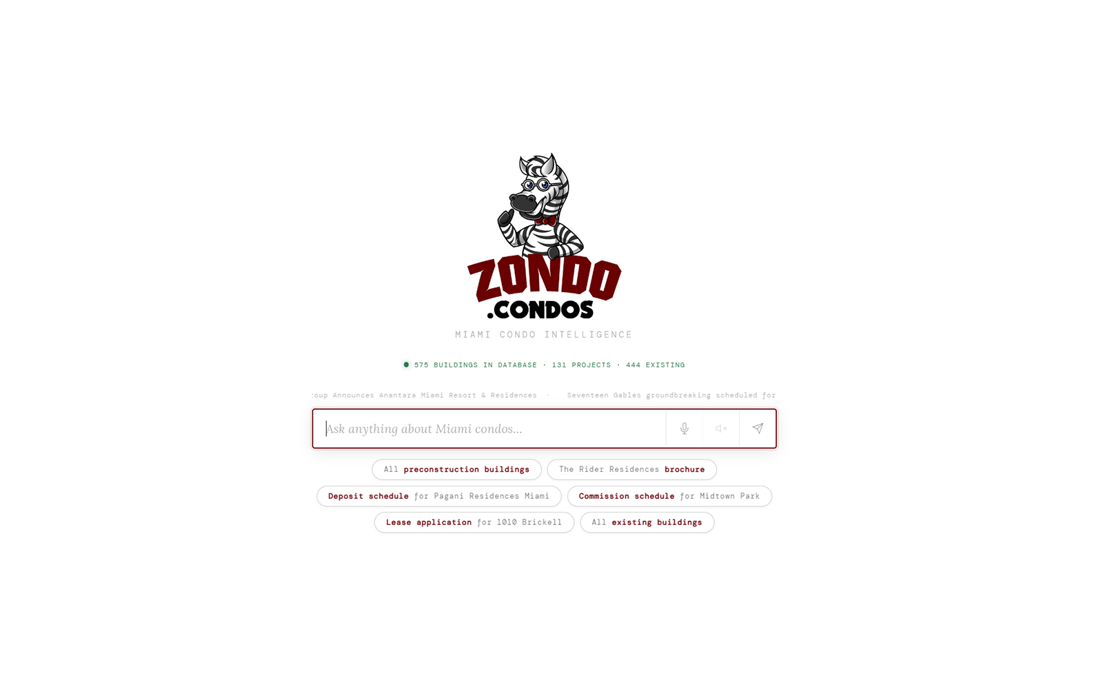 Zondo AI chat interface
