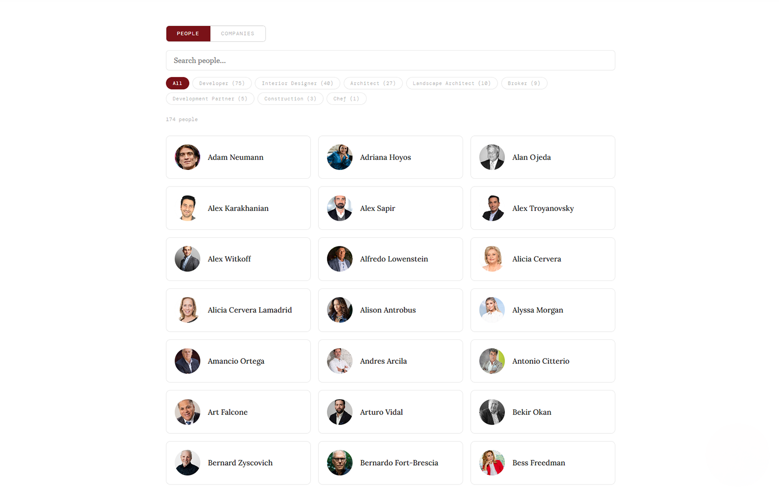 Zondo Companies and Players directory